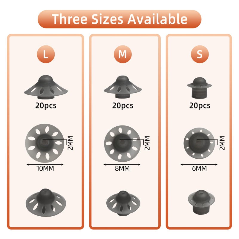 Jofi linkim 20 Counts Phonak Open 4.0 Hearing Aid Domes,Universal Open Domes for Phonak Hearing Aid Supplies (Medium) - Image 2