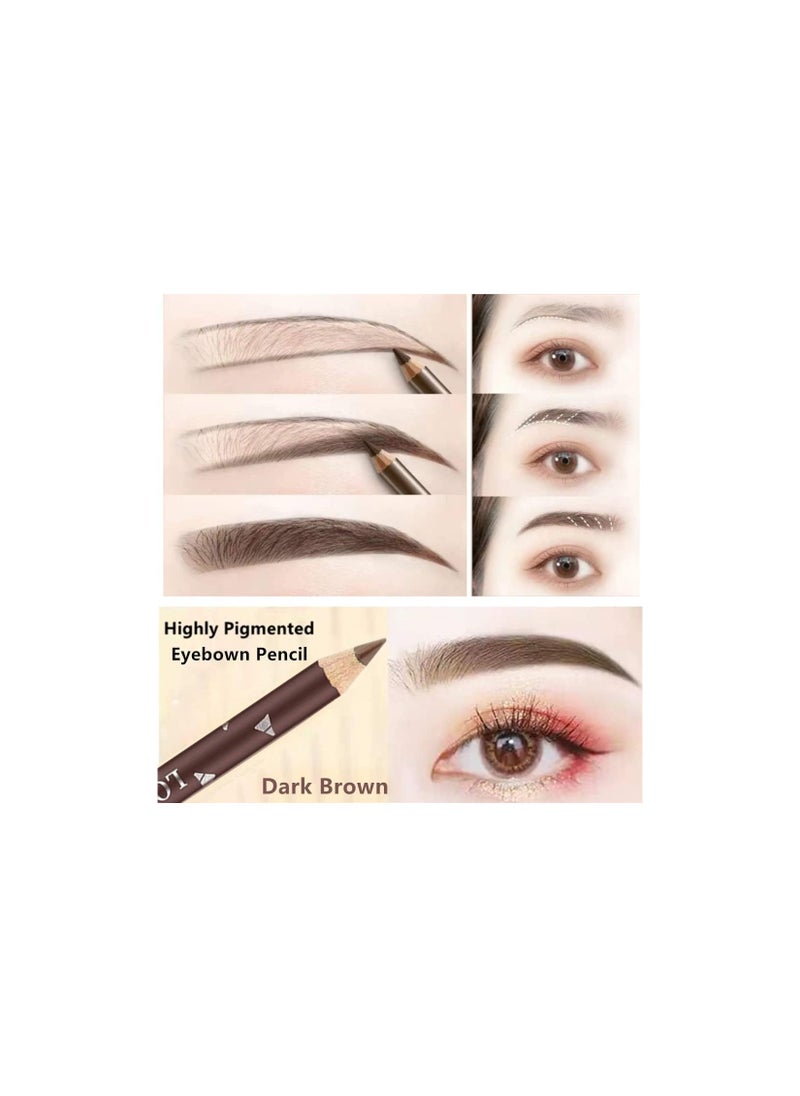 Mn - 12Pieces Brown Eyebrow Pencils Waterproof Longlasting - Image 1