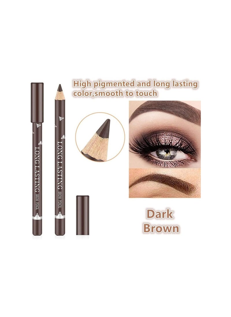 Mn - 12Pieces Brown Eyebrow Pencils Waterproof Longlasting - Image 1