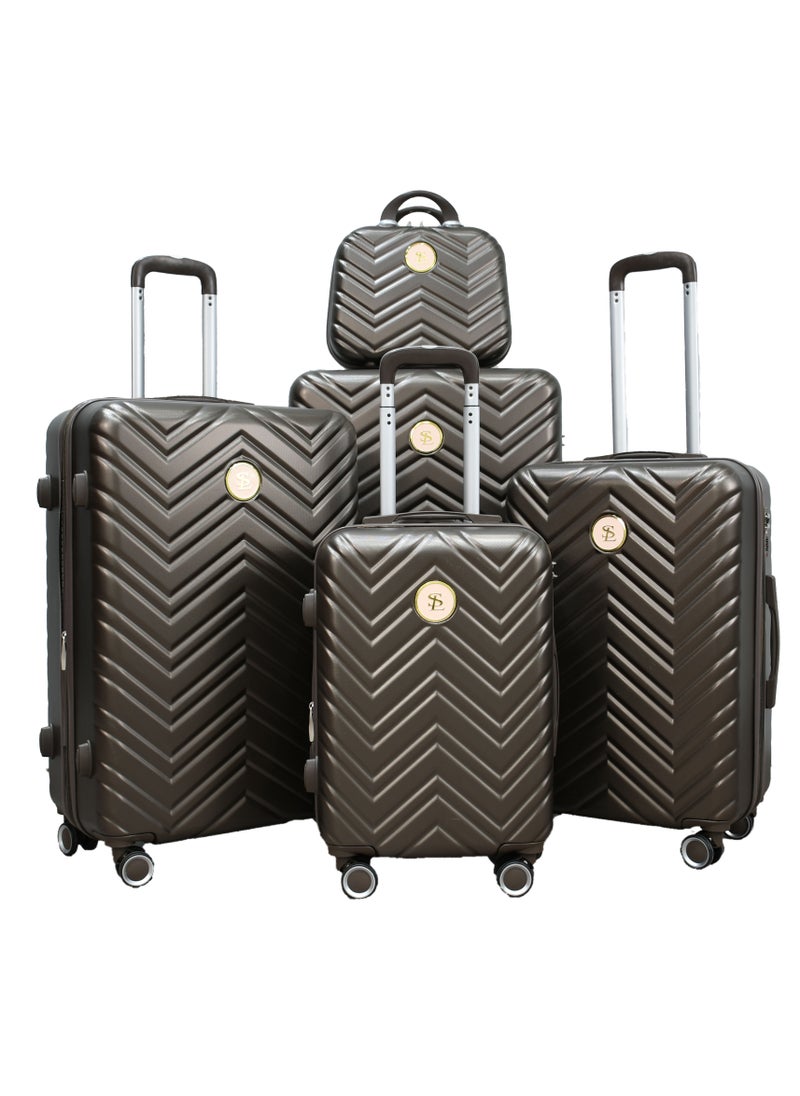 STARLINE 5-Piece Luggage Trolley Set Dark Brown - pzsku/Z978FECFE589756CAA585Z/45/_/1668425947/381252cf-1580-4c0c-a943-3e485a3413de