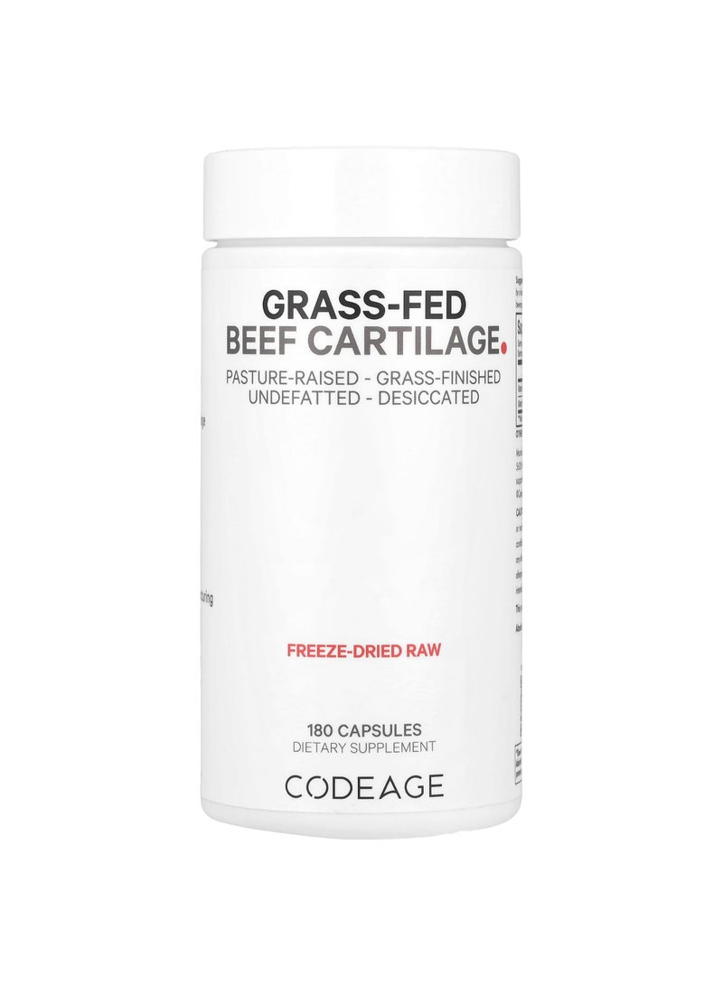 Codeage Grass-Fed Beef Cartilage, Pasture Raised, 180 Capsules