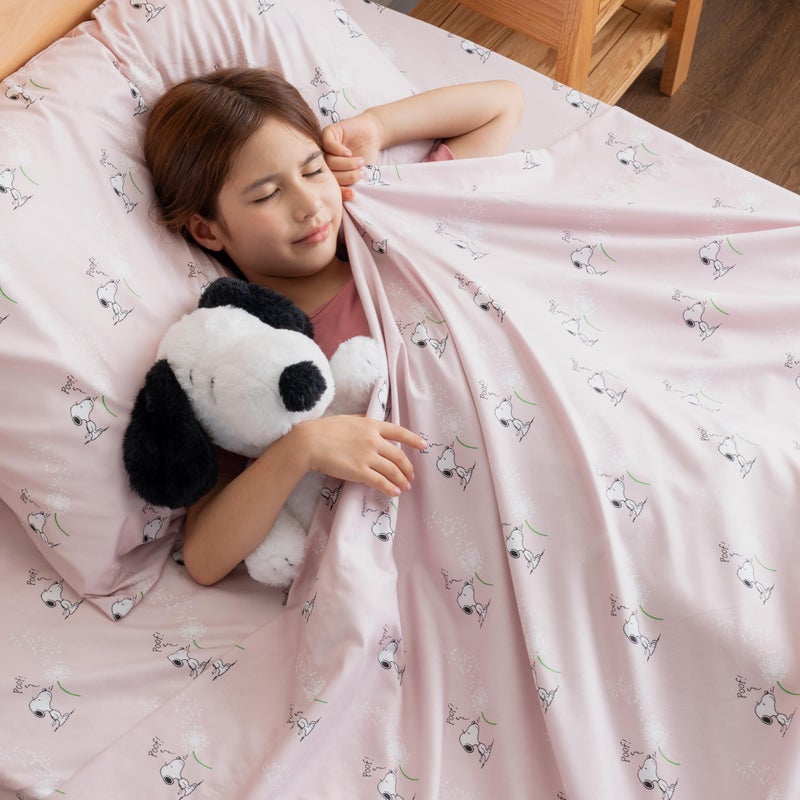 Berkshire Blanket Berkshire Blanket Peanuts Kids Sheet Set King Size - 4 Pieces Cute Character Snoopy Printed Soft Microfiber Bed Sheets Peanuts Make A Wish Spring Pink  - Image 3