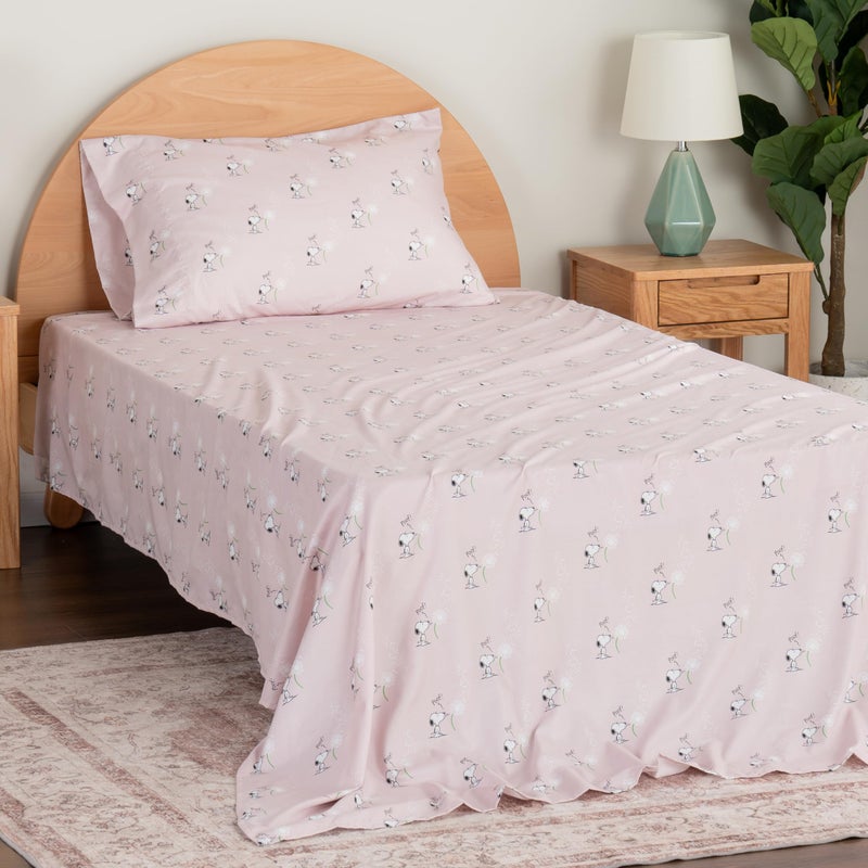 Berkshire Blanket Berkshire Blanket Peanuts Kids Sheet Set King Size - 4 Pieces Cute Character Snoopy Printed Soft Microfiber Bed Sheets Peanuts Make A Wish Spring Pink  - Image 5