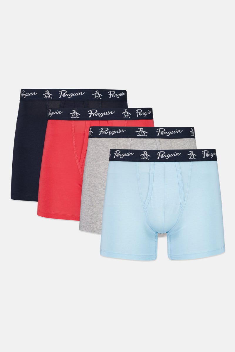 Original Penguin Men 4 Pieces Brand Logo Boxer Briefs, Multicolor - Image 1