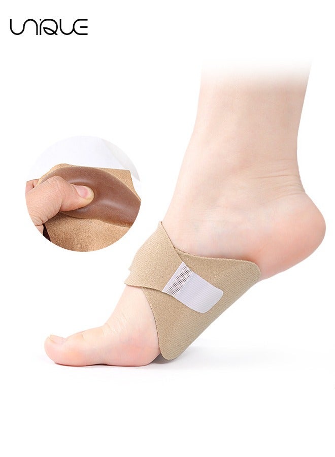 Unique 2 Pairs of Arch Braces - Upgraded Adjustable Orthopedic Wrap Compression Arch Support Brace with Gel Pads for Flat Feet and Plantar Fasciitis Pain Relief - Unisex - (Skin Tone)  - Image 3