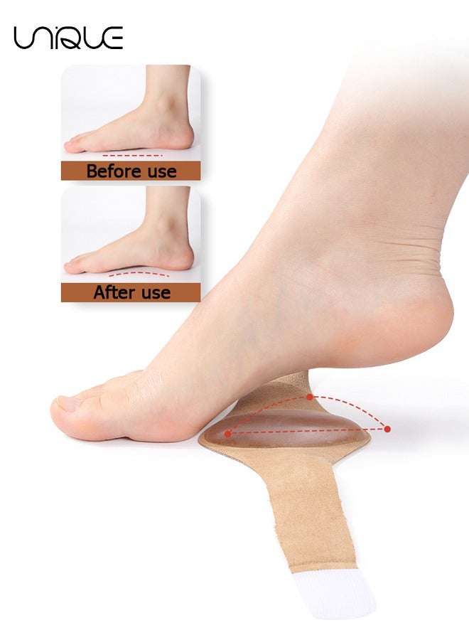 Unique 2 Pairs of Arch Braces - Upgraded Adjustable Orthopedic Wrap Compression Arch Support Brace with Gel Pads for Flat Feet and Plantar Fasciitis Pain Relief - Unisex - (Skin Tone)  - Image 5