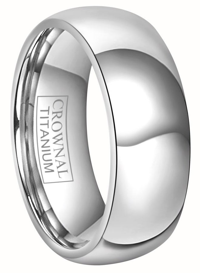 CROWNAL 4mm 6mm 8mm Titanium Wedding Couple Bands Rings Men Women Dome Polished Engraved I Love You Comfort Fit Size 4 To 16 (8mm,9.5), Alloy,Titanium, titanium - Image 1