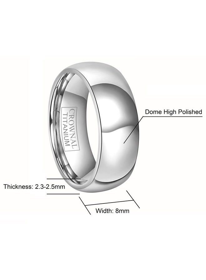 CROWNAL 4mm 6mm 8mm Titanium Wedding Couple Bands Rings Men Women Dome Polished Engraved I Love You Comfort Fit Size 4 To 16 (8mm,9.5), Alloy,Titanium, titanium - Image 3