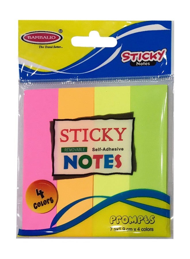 Bambalio SN-40 Sticky Note Pad - 3 x 1 inch,4 Neon Colour Prompts, 40 Sheets/Prompt,Pack of 6 - Image 1