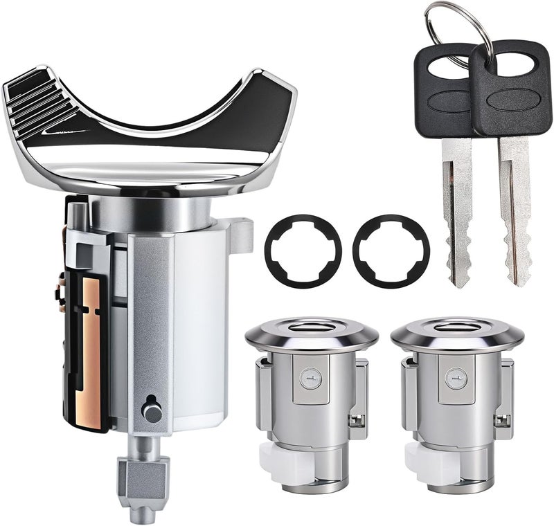 Yikesai Door Lock Cylinder & Ignition Switch w/Keys Compatible with 1990-1995 Ford F150 F250 F350 E150 E250 E350 Bronco Ranger Mercury Grand Marquis - Image 1