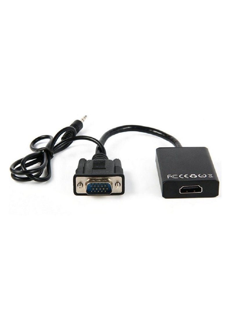 VGA To HDMI Converter Output With Audio Adapter Cable Black - Image 5