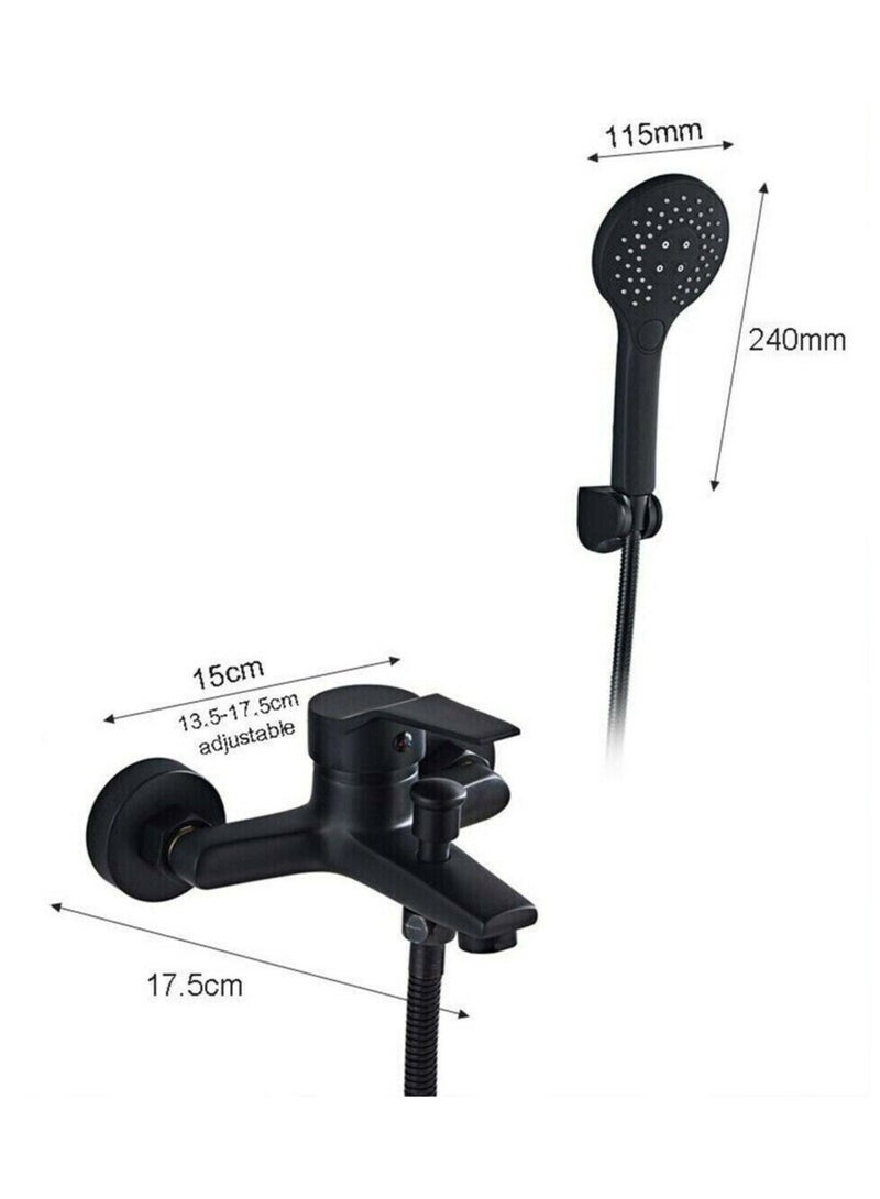 ارواق صنبور حوض الاستحمام من النيكل المصقول، صنبور خلاط مثبت على الحائط، دش يدوي، حشو الحوض - Image 3