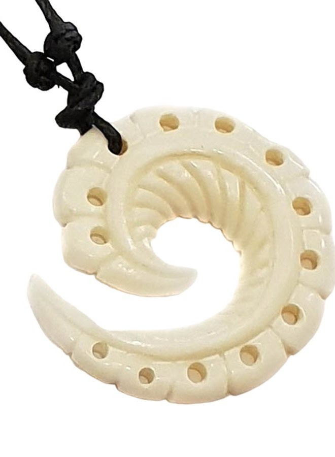 Swimmi Hand Carved Maori Bone Fish Hook Pendant 16 to 32 inch Adjustable Cord Necklace Jewelry FA323 - Image 1