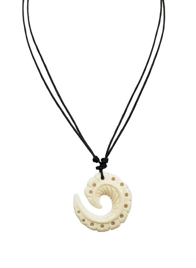 Swimmi Hand Carved Maori Bone Fish Hook Pendant 16 to 32 inch Adjustable Cord Necklace Jewelry FA323 - Image 5