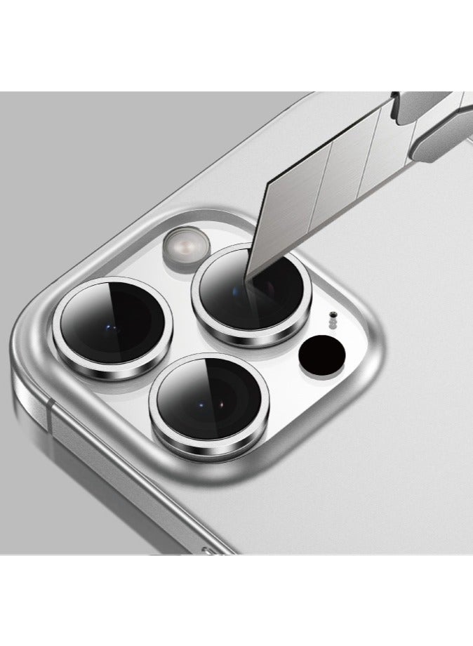 GREEN LION HD Plus Camera Lens for iPhone 16 Pro / 16 ProMax / Anti Fingerprint / Anti Glare Coating / Anti Scratch / Water Resistant / Nano Absorption / Durable Glass / Easy to Install / High Quality / Maximum Protection / Ultra Clear Lenses - Silver - Image 4