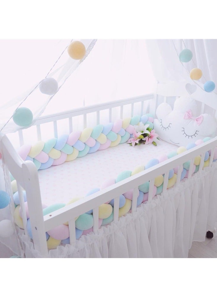NIBEMINENT Twist Weaving 4 Strands Of Woven Strips Knotted Baby Anti-Collision Bed Surround - Image 2