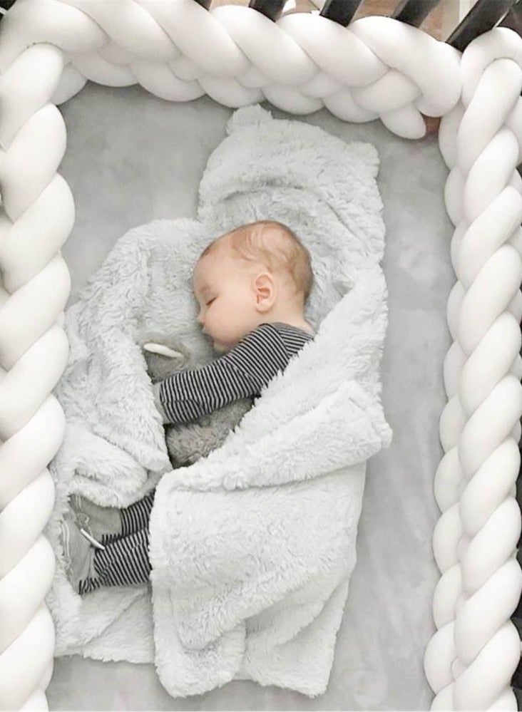 NIBEMINENT Twist Weaving 4 Strands Of Woven Strips Knotted Baby Anti-Collision Bed Surround - Image 4