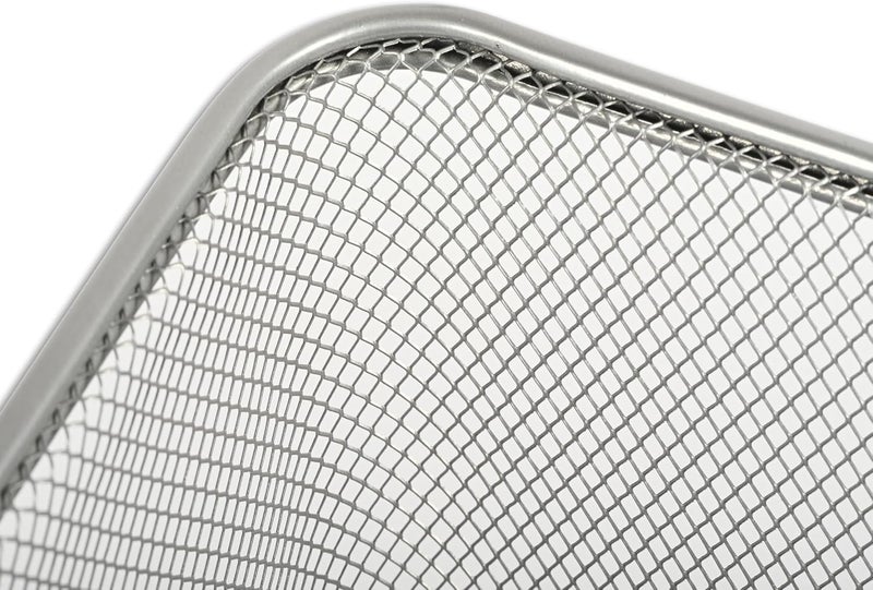 FIS Metal Waste Basket - Square Wire Mesh Trash Bin, Silver, 240x240x260mm - Image 3