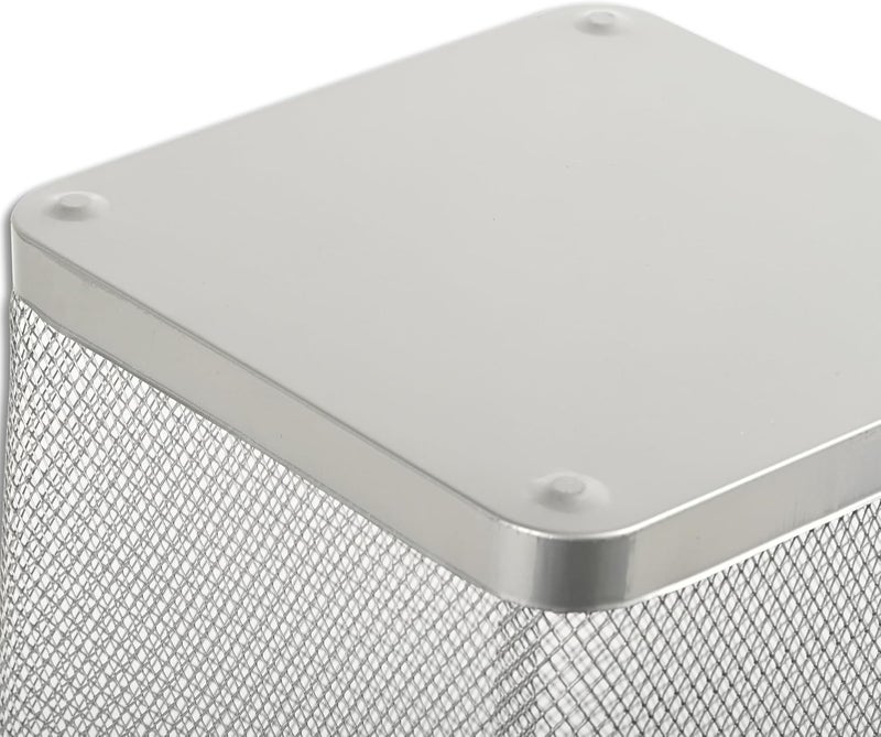 FIS Metal Waste Basket - Square Wire Mesh Trash Bin, Silver, 240x240x260mm - Image 2