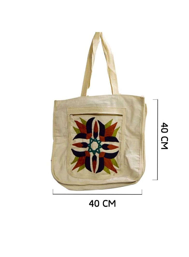 Egypt Antiques Handmade lotus flower shoulder bag, 100% Egyptian cotton - Image 3