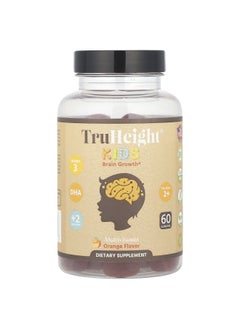TruHeight  TruHeight, Kids, Brain Growth Gummies, For Kids 2+, Orange, 60 Gummies  - Image 1