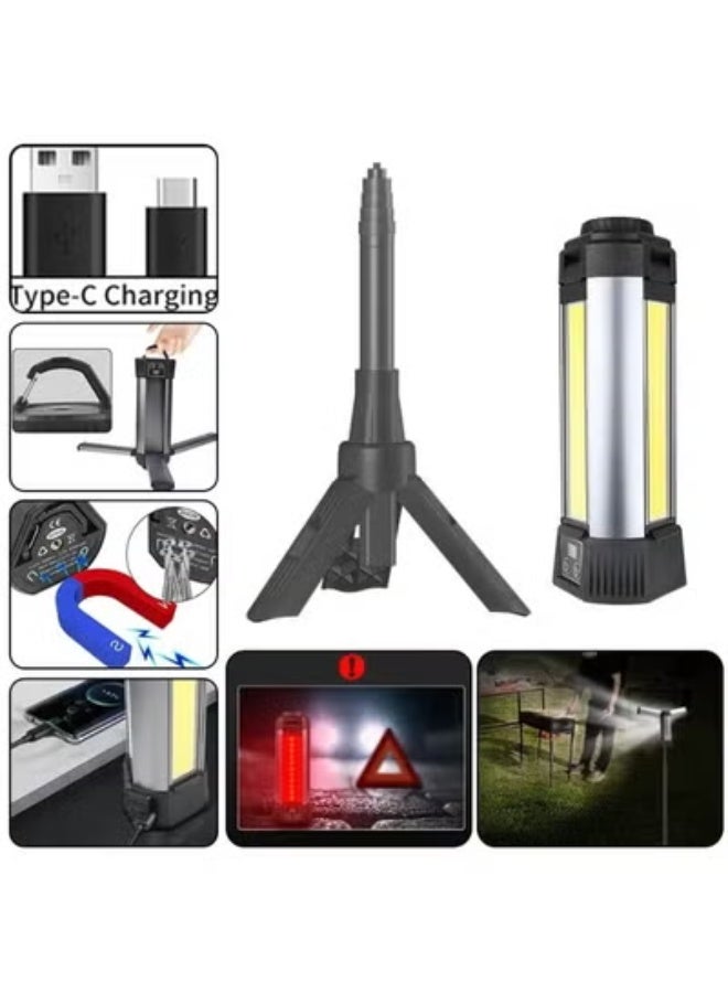 إلترازون High Quality 2000 Lumens Portable Work Light with Type-C Rechargeable Battery, Powerful LED Floodlight with Adjustable Stand, Durable and Waterproof Design, Ideal for Outdoor Activities, Garage Work, Emergency Situations, Camping, Construction, and Home Use - Image 3