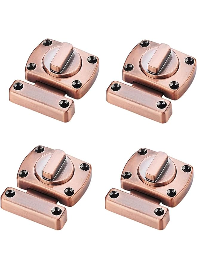 PROMASS Rotate Bolt Latches Hardware,Rotate Barn Door Lock, Rust-Resistant Metal Gate Latch with Screws, Easy to Install Safety Door Slide Lock for Inside Door, Wooden Doo (4Pack Large) - Image 1
