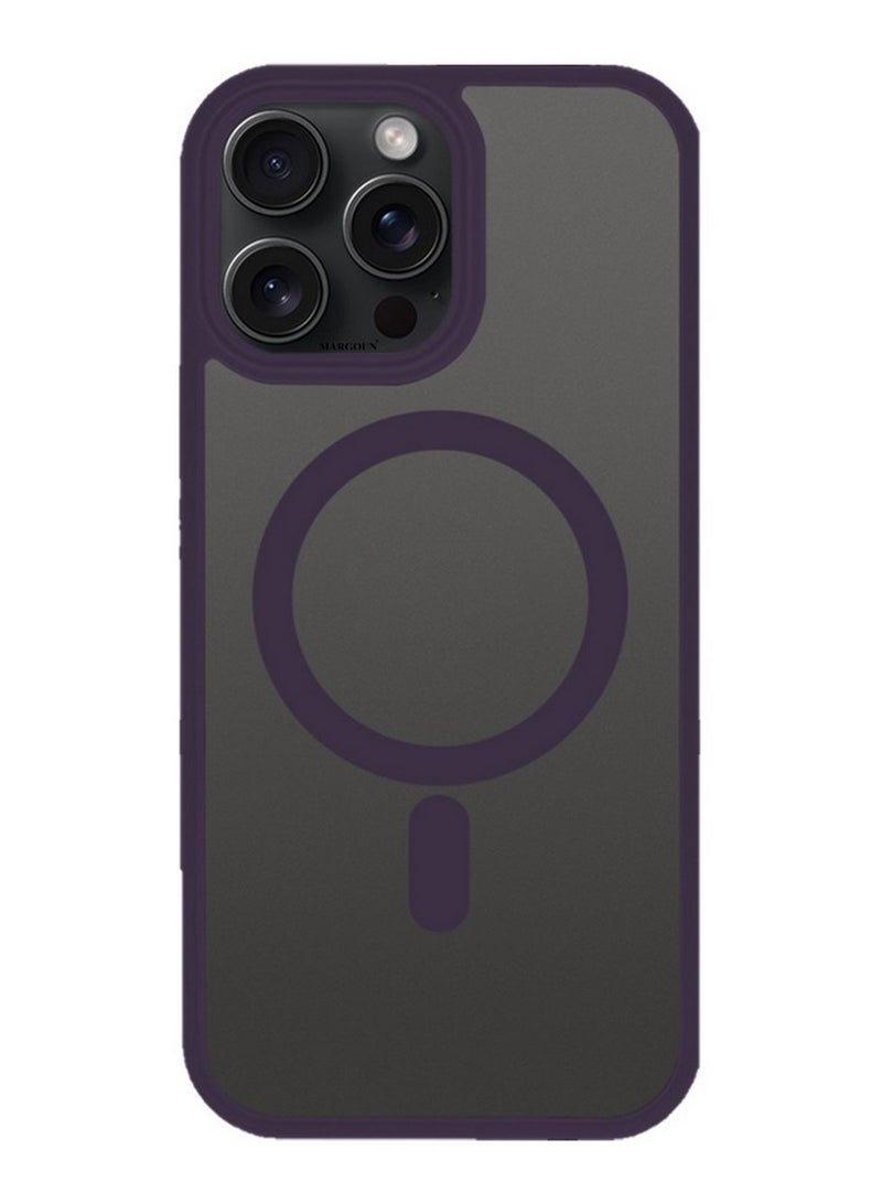 CATANES 2 Pieces Magnetic Slim Protective Case for iPhone 15 Pro Max - with Wireless Charging Support with 3D Screen Protector - Purple - Image 4