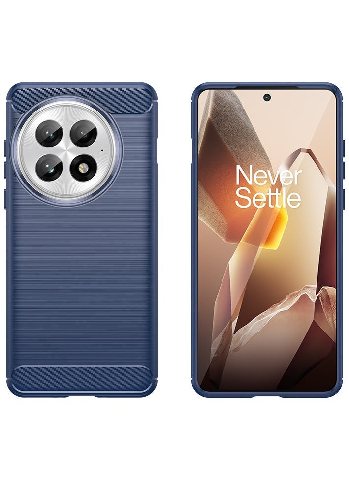 Brushed Carbon Fiber Shockproof Case For OnePlus 13R - Dark Blue