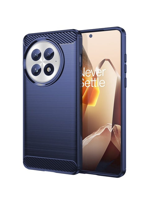 Brushed Carbon Fiber Shockproof Case For OnePlus 13R - Dark Blue