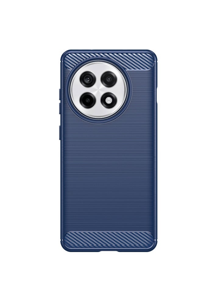 Brushed Carbon Fiber Shockproof Case For OnePlus 13R - Dark Blue
