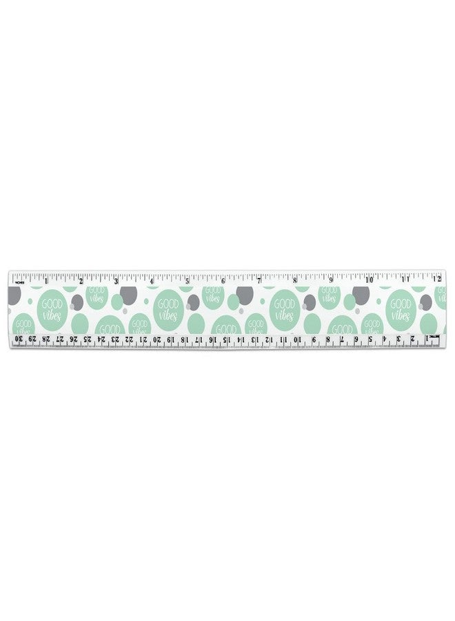 GRAPHICS & MORE Good Vibes Mint Green Vibe Happy Kind 12 Inch Standard and Metric Plastic Ruler - Image 2