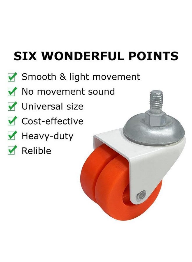 IMPEX Heavy Duty 360 Degree Swivel Double Wheel Castor Screw Type/Thread Type Wheel 50 mm for Office Chair Wheels, Shopping Trolley, Furniture Equipment and More (Set of 4) - Image 4