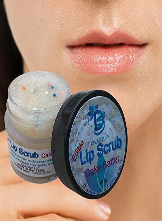Diva Stuff Ultra Hydrating Lip Scrub For Soft Lips Gentle Exfoliation Moisturizer & Conditioner Cake Batter Flavor  ¼ Oz (Made In The Usa) - Image 3