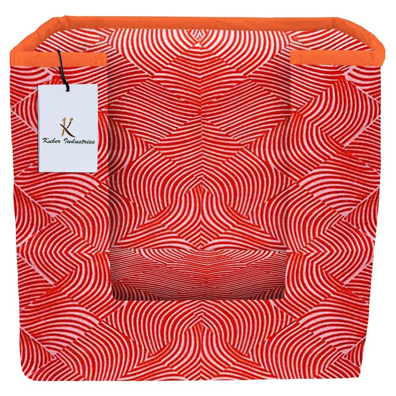 Kuber Industries Laheriya Printed Non Woven Shirt Stacker Wardrobe Organizer Set Orange CTKTC035108 - Image 5