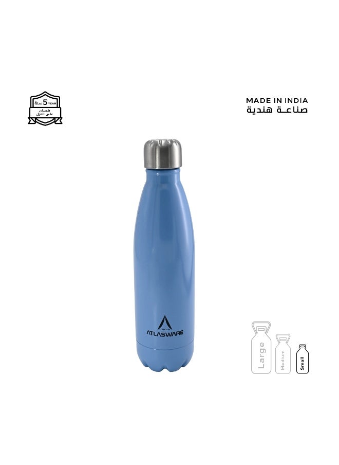 Atlasware Water Bottle with a Capacity of 500 ml, Stainless Steel Water Bottle that keeps Cold for 37 Hours and Keeps Heat for 16 Hours, Mauve  - Image 1