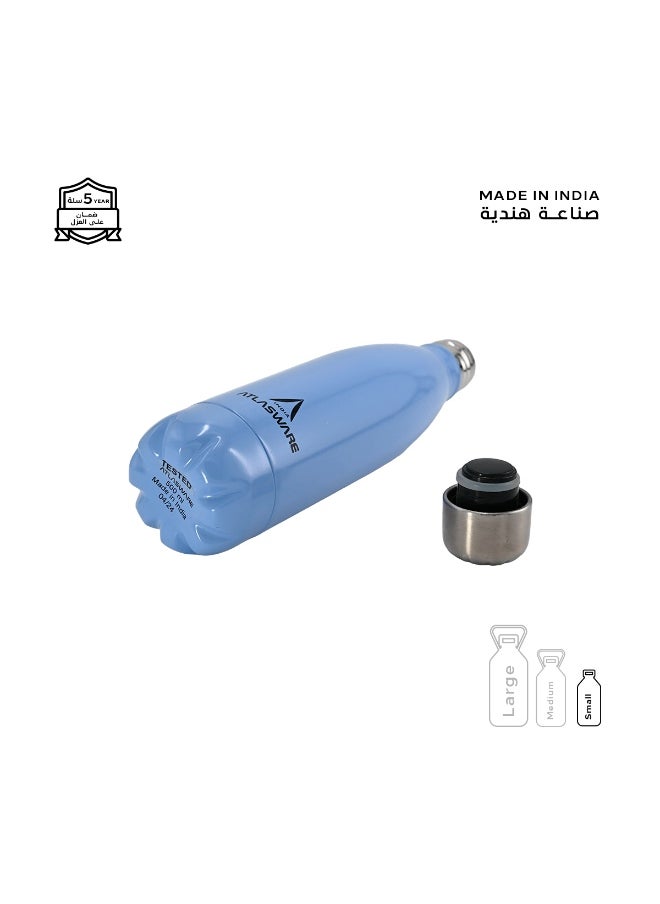 Atlasware Water Bottle with a Capacity of 500 ml, Stainless Steel Water Bottle that keeps Cold for 37 Hours and Keeps Heat for 16 Hours, Mauve  - Image 3