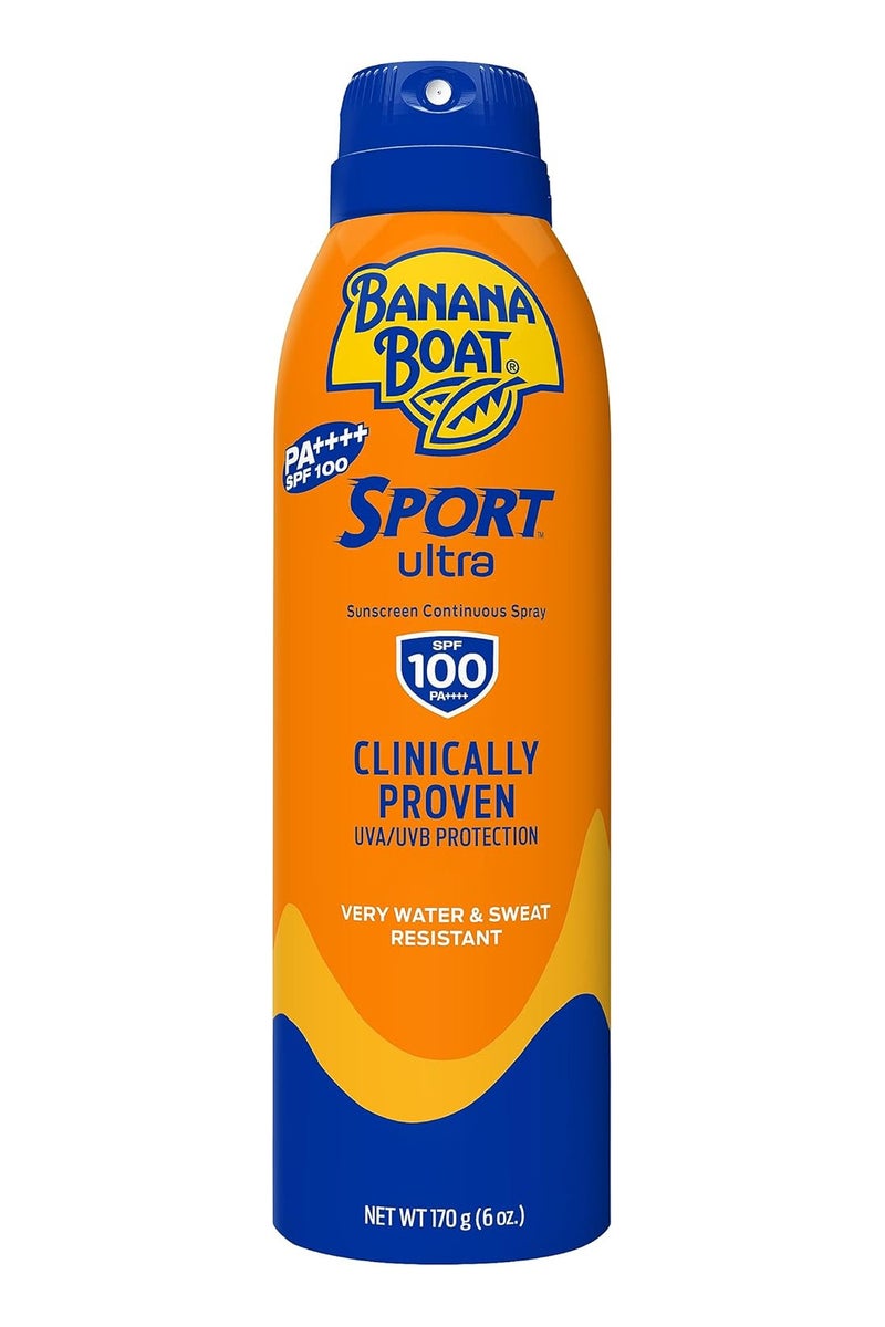 BANANA BOAT Banana Boat Sport Sunscreen Continuous Invisible Clear Spray-SPF100-Clinically Proven-UVA/UVB Protection-Water & Sweat Resistant-Non Greasy-Long Lasting Protection from Skinburn Damage-170g - Image 1