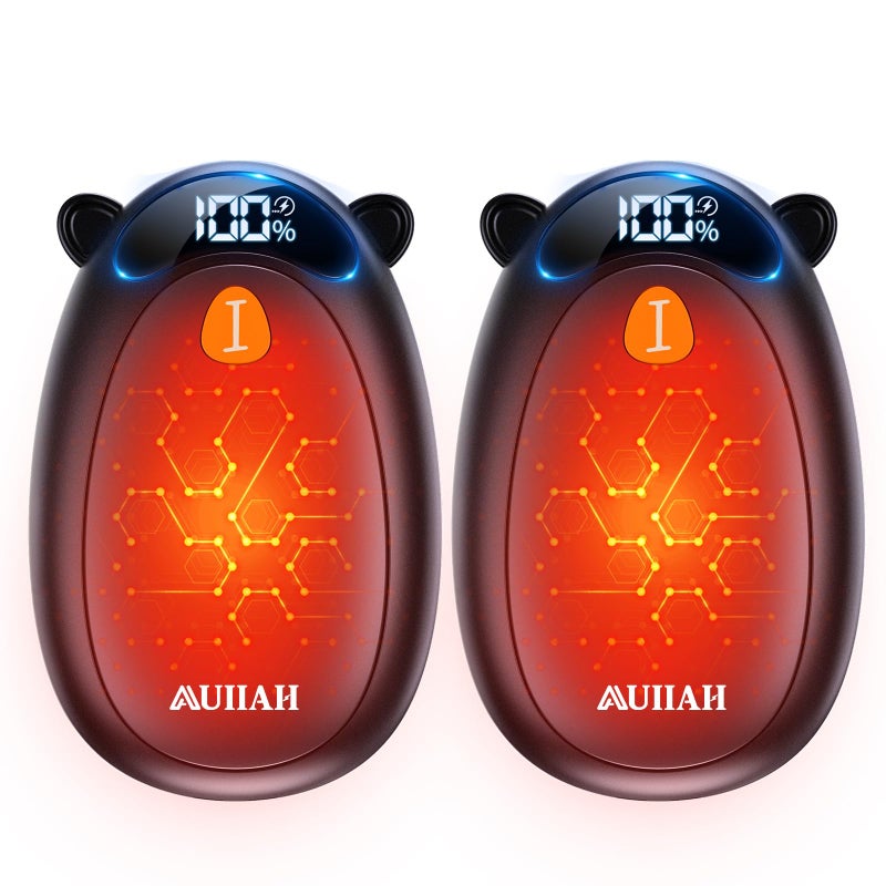 AUIIAH Hand Warmers Rechargeable with LED Display Magnetic 2 Pack, 4 Levels Heat, Portable Electric Hand Warmers Gifts for Christmas, Men, Women, Raynaud, Football, Camping, Hunting, Golf - Image 1
