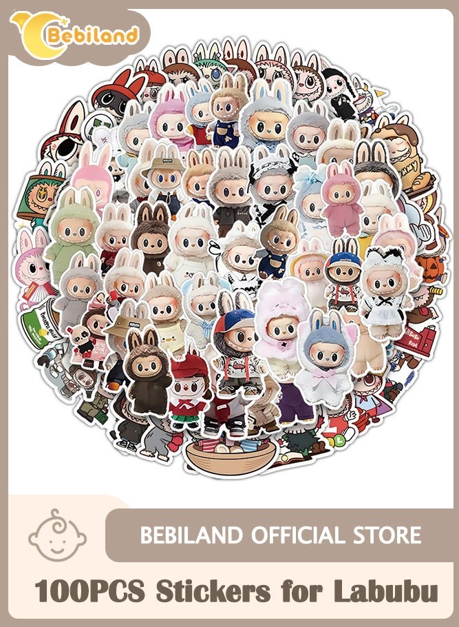 Bebiland 100-Pack Waterproof Vinyl Decals, Cartoon Stickers , Teen and Adult Girl, Durable for Water Bottles Laptops Skateboards, (Multi-Color) - Image 1