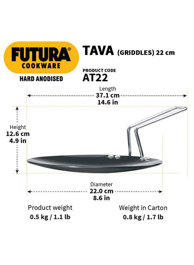 Hawkins Hawkins Futura Hard Anodised Tava 22 cm, 4.06 mm (Black) 