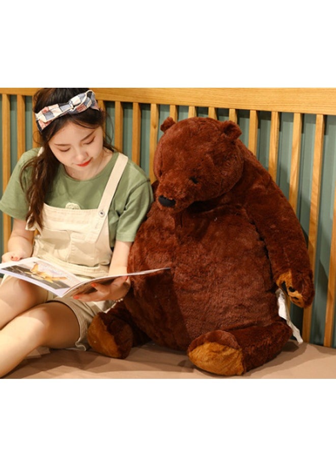 Generic Cartoon Dark Brown Bear Seated Plush Toy, Ultra Soft and Cuddly Stuffed Animal Size 60cm  - Image 5