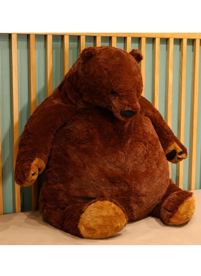 Generic Cartoon Dark Brown Bear Seated Plush Toy, Ultra Soft and Cuddly Stuffed Animal Size 60cm  - Image 1