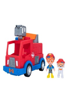 Blippi Blippi Fire Truck - Fun Vehicles with Freewheeling Features Including 3 Firefighter and Fire Dog, Sounds and Phrases - Educational Vehicles for Toddlers and Young Kids  - Image 2
