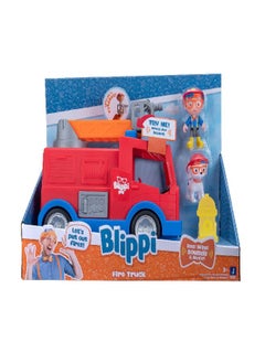 Blippi Blippi Fire Truck - Fun Vehicles with Freewheeling Features Including 3 Firefighter and Fire Dog, Sounds and Phrases - Educational Vehicles for Toddlers and Young Kids  - Image 1