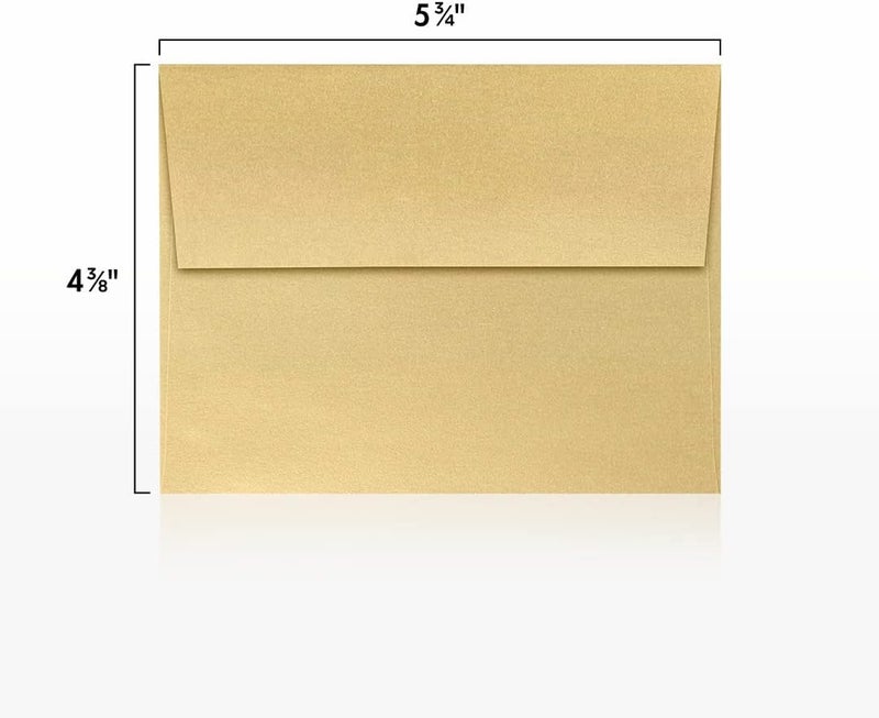 LUXPaper A2 Invitation Envelopes | Peel & Press | 4 3/8" x 5 3/4" | Blonde Gold Metallic | 80lb. Text | 50 Qty - Image 3