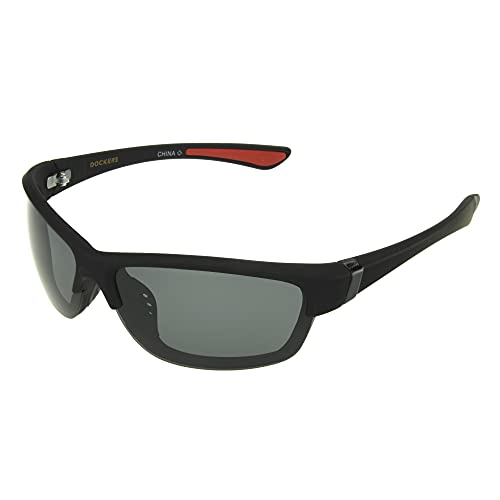 Dockers Men's Blake Sunglasses Polarized Wrap, Black, 57mm - Image 5