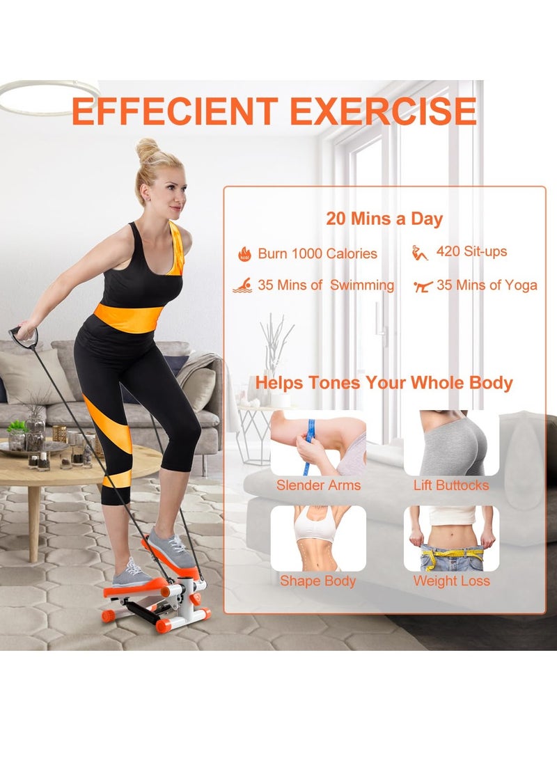 Sharpdo Mini Steppers for Exercise, Stair Steppers for Exercise at Home, Step Fitness Machine with Resistance Band and Calories Count, Home Office Workout Equipment  - Image 2