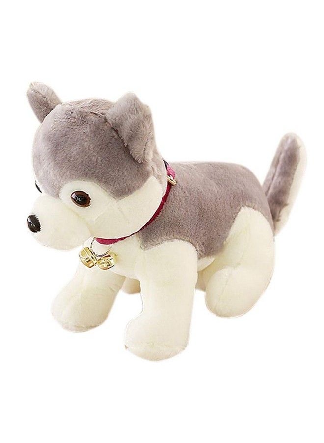 Tickles - Grey Soft Plush Husky Dog For Kids Plush Animal Soft Stuffed For Kids (Color: Grey And White Size:25 Cm) - Image 1