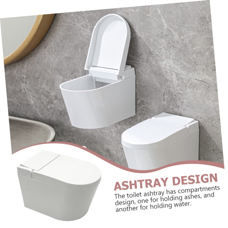 Wall Mounted Toilet Shaped Ashtray Creative Windproof Adhesive Bathroom Ashes Holder - Image 4